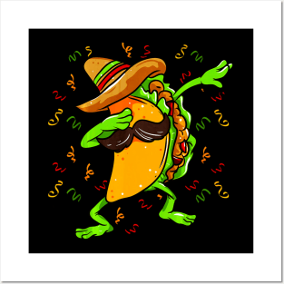 Dabbing Taco Cinco de Mayo Mexican Fiesta Food Posters and Art